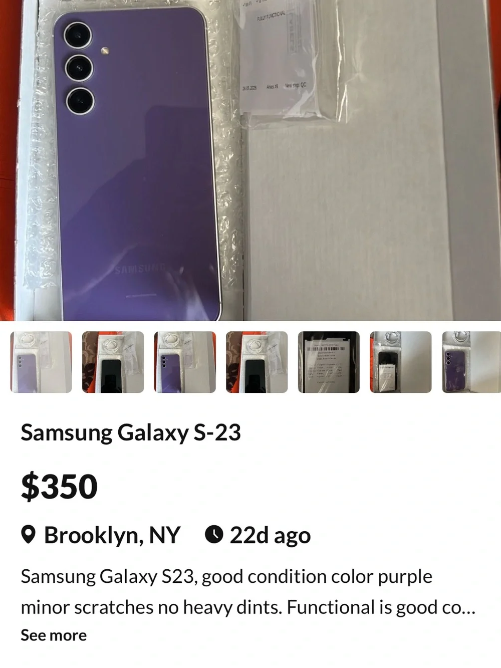 Purple Smartphone with Triple Camera - Unbranded